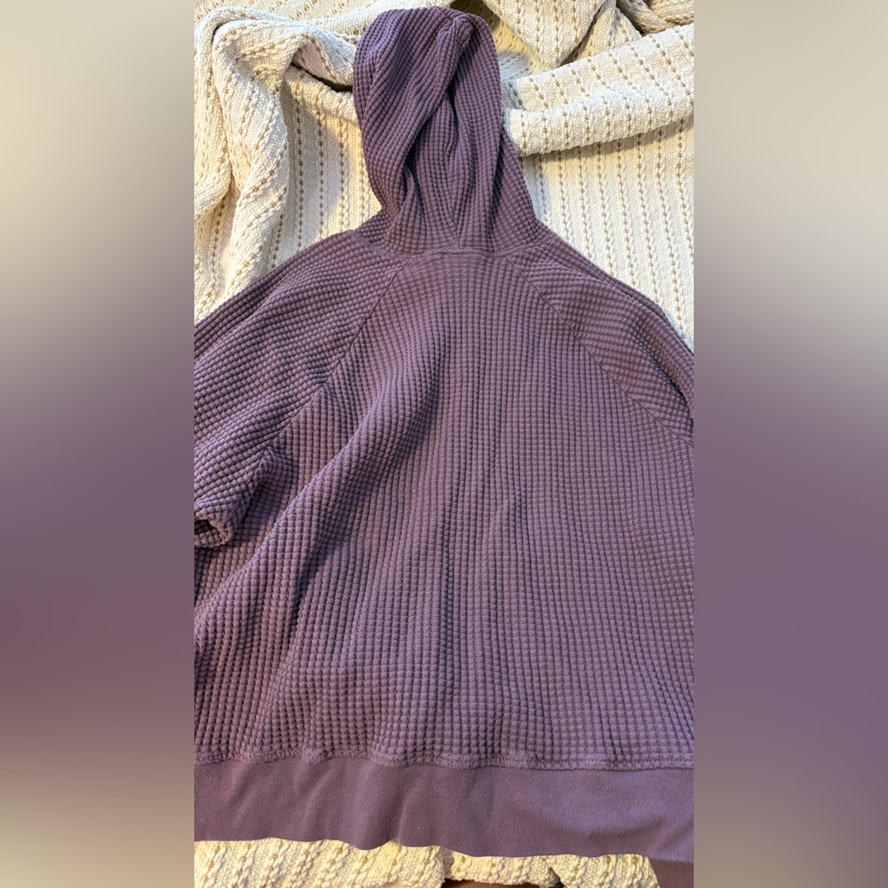 The North Face - Purple Cotton Waffle Hoodie - EUC/Almost NWOT - worn TWICE - Picture 4 of 5